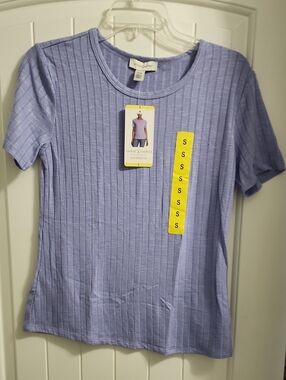 Vintage America Light Lavender Ribbed Short Sleeve Tee